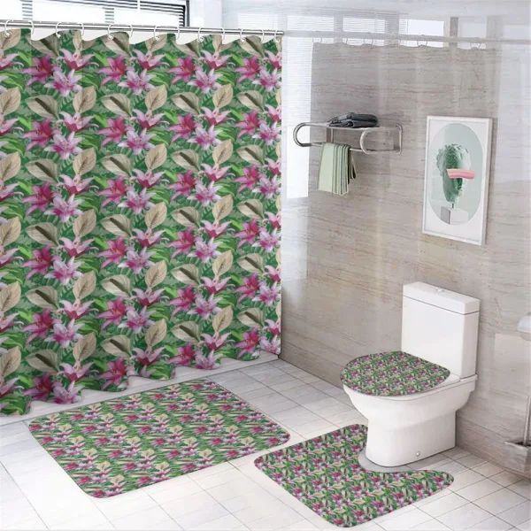 Aquarelle Lily Garden on a shower curtain