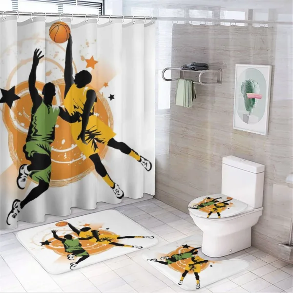 Basketball Players Art on a shower curtain