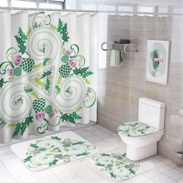 Celtic Curved Lines Art on a shower curtain