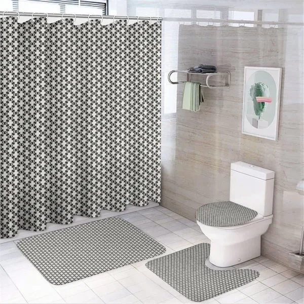 Creative Rhombus Grid on a shower curtain