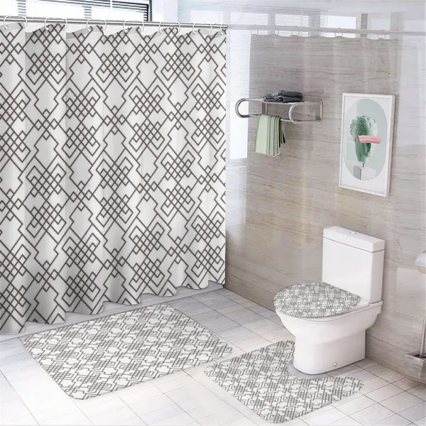Entangled Lines Retro on a shower curtain
