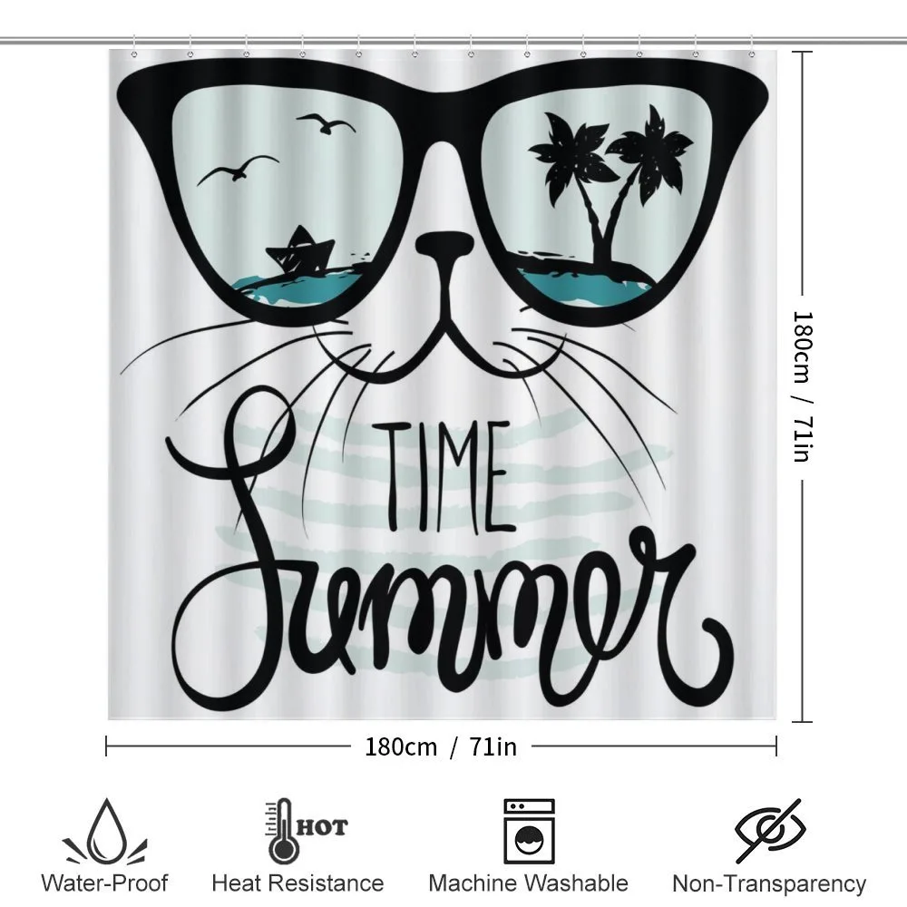 Hipster Cat with Palms — Detail 2