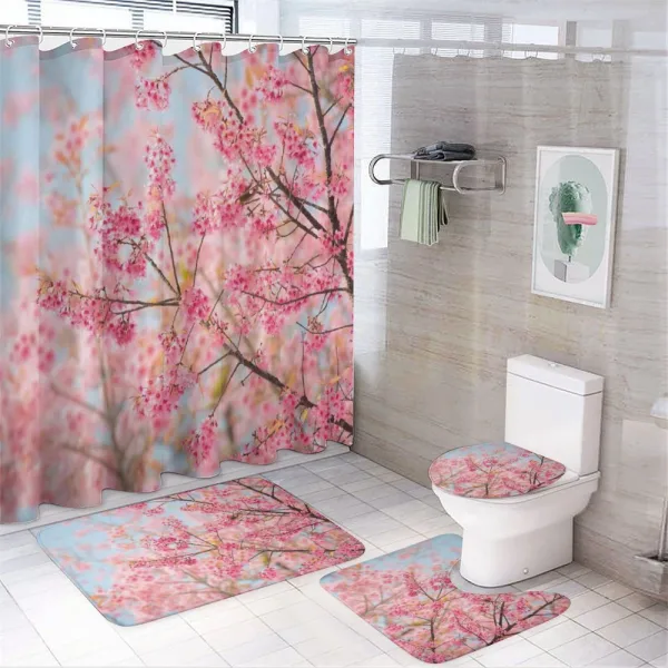 Japanese Sakura Cherry on a shower curtain