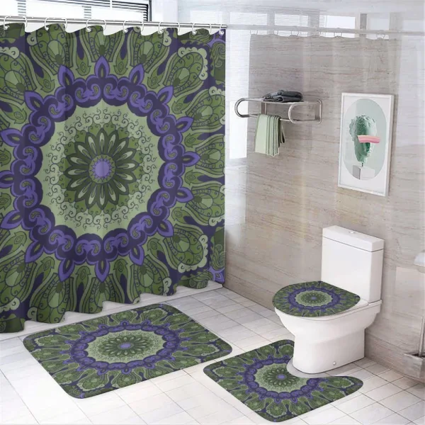 Mandala Leaves on a shower curtain