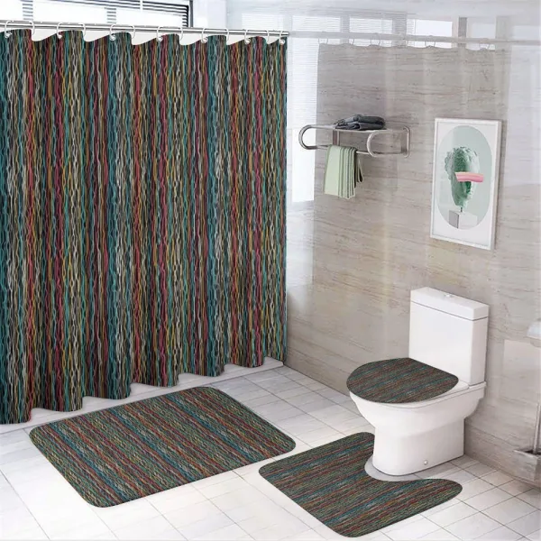 Modern Art Rainbow Colors on a shower curtain