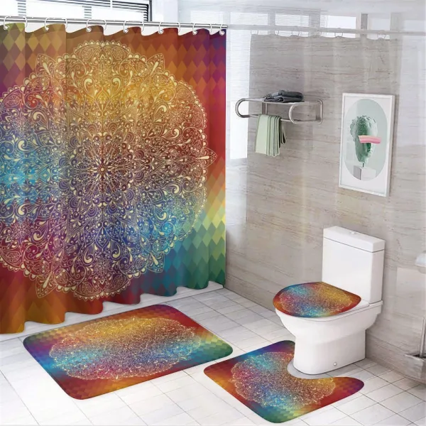 Oriental Floral Detail on a shower curtain
