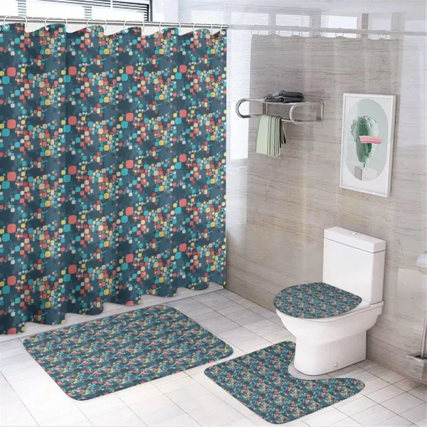 Oval Cornered Squares on a shower curtain
