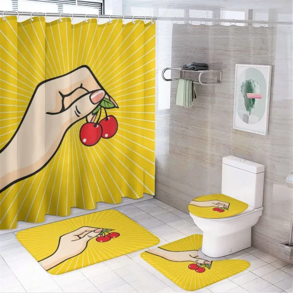 Retro Pop Art Cherries on a shower curtain