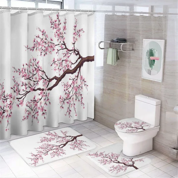 Sakura Branch Blossoms on a shower curtain