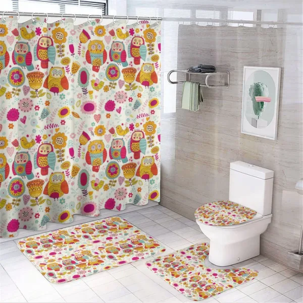 Sixties Style Abstract Bird on a shower curtain