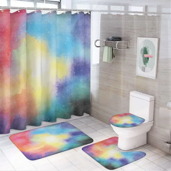 Watercolor Nebula on a shower curtain