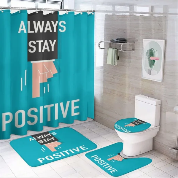 Always Stay Words on a shower curtain