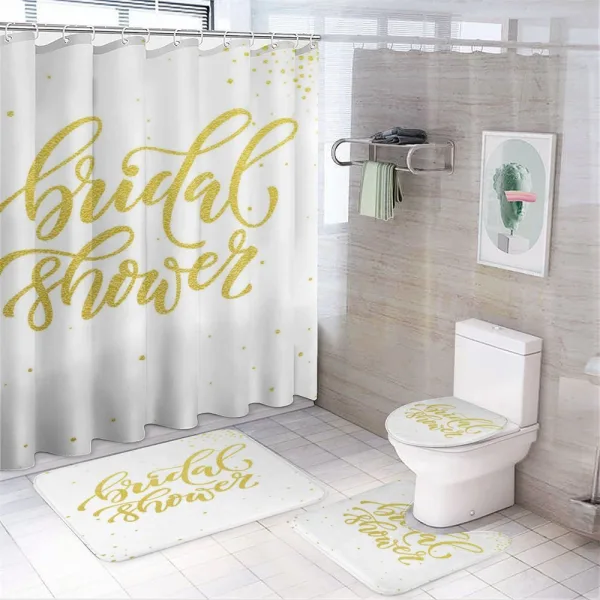 Bride Party Lettering on a shower curtain