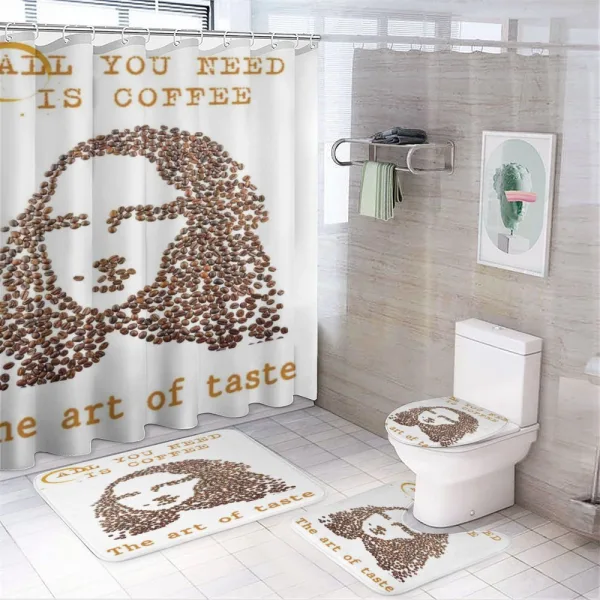 Coffee Beans with the Words on a shower curtain