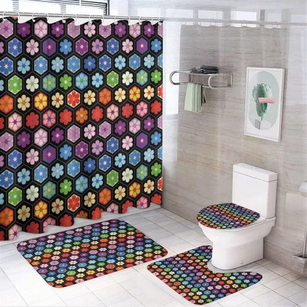 Colorful Daisy Blooms on a shower curtain