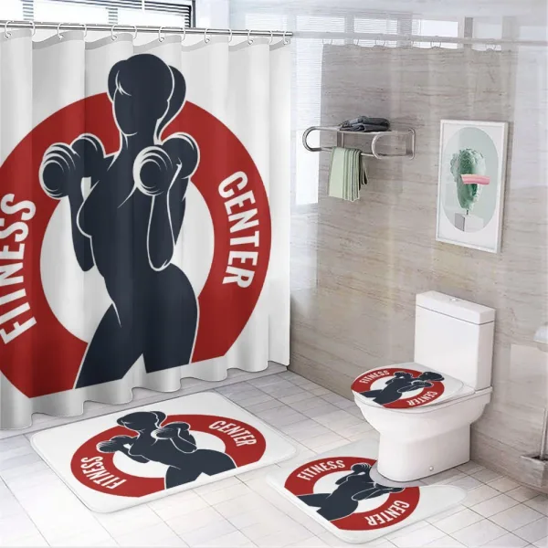 Fit Woman Silhouette on a shower curtain