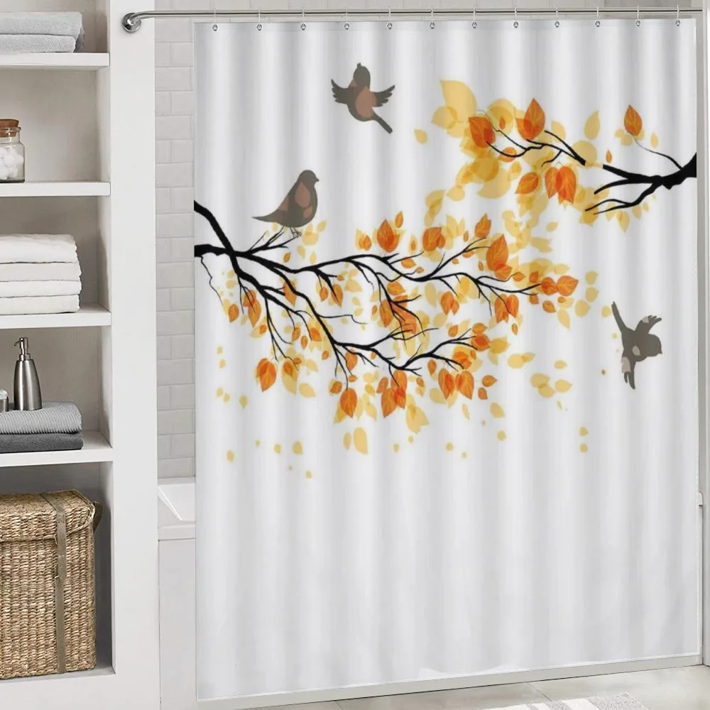 Flying Birds and Leaves — Detail 4