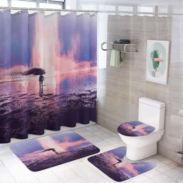 Girl in Wind Composition on a shower curtain