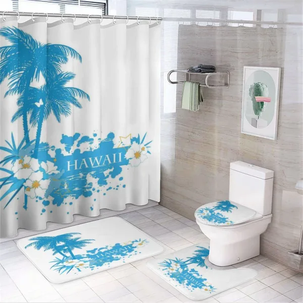 Hawaiian Island Aqua on a shower curtain