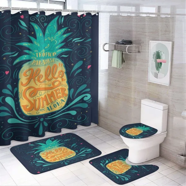 Hello Summer Aloha on a shower curtain