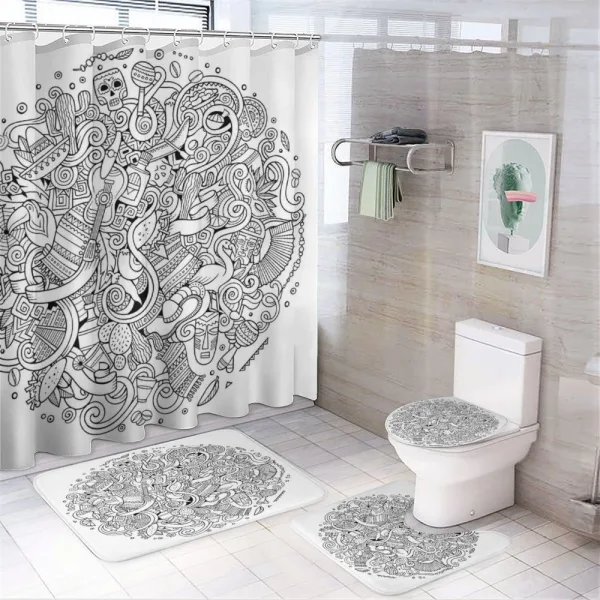 Latin American Culture Art on a shower curtain