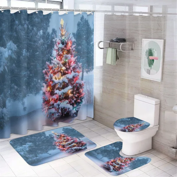 Lonely Tree in the Field on a shower curtain