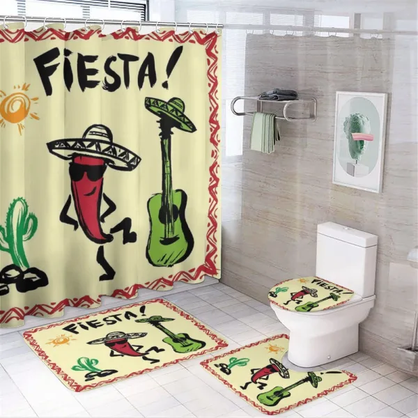 Mexican Party Red Pepper on a shower curtain