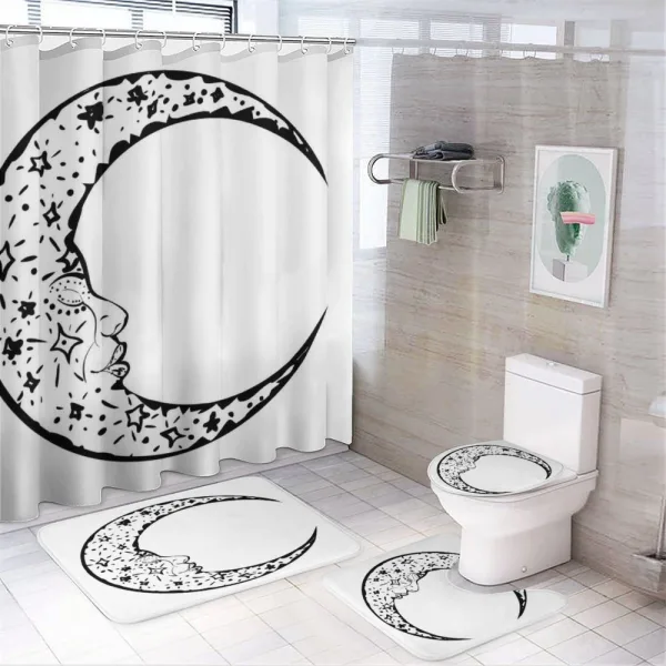 Modern Crescent on a shower curtain