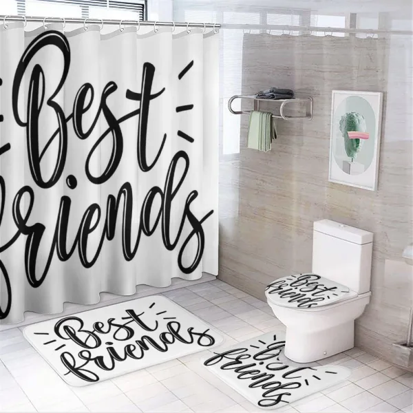 Monochrome Art on a shower curtain