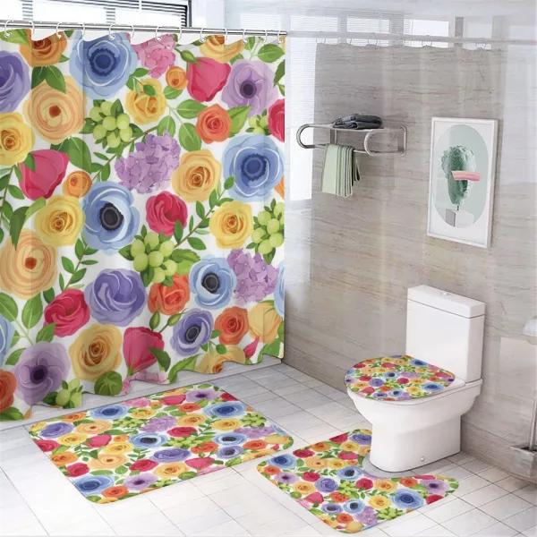 Ornate Colorful on a shower curtain