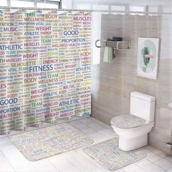 Psychical Activity Word on a shower curtain