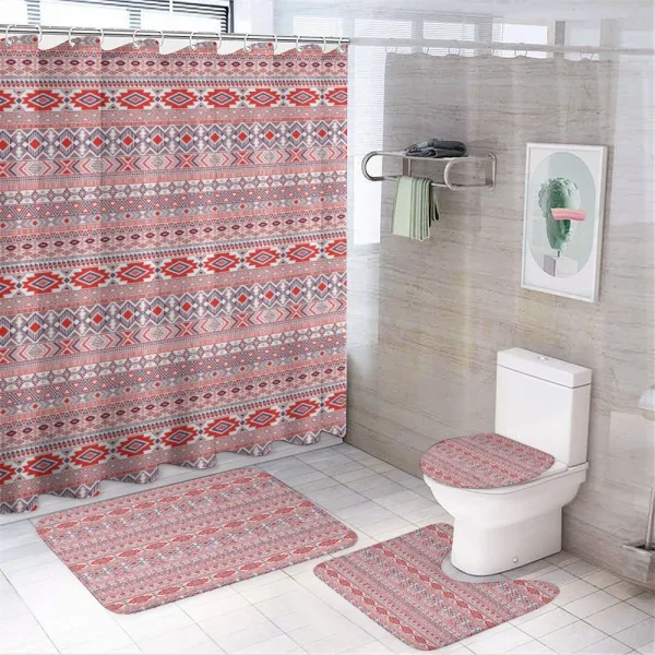 Repetitive Abstract Ethnic on a shower curtain