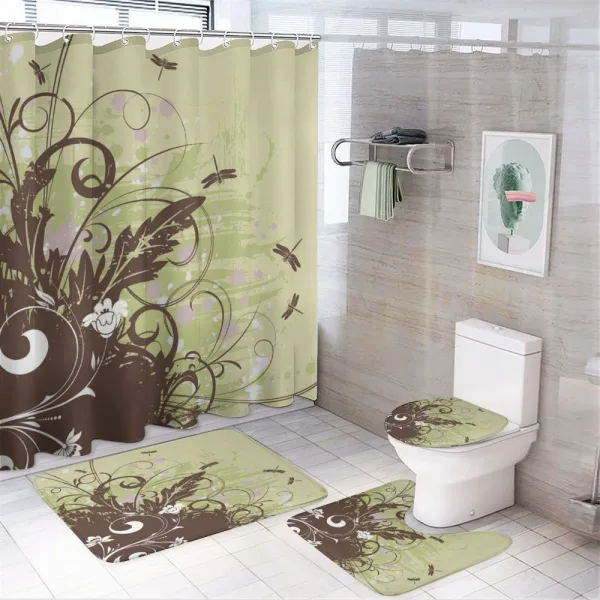 Retro Flower Grunge on a shower curtain