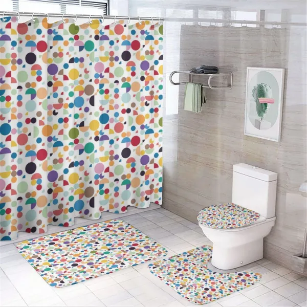 Retro Oval Shapes on a shower curtain