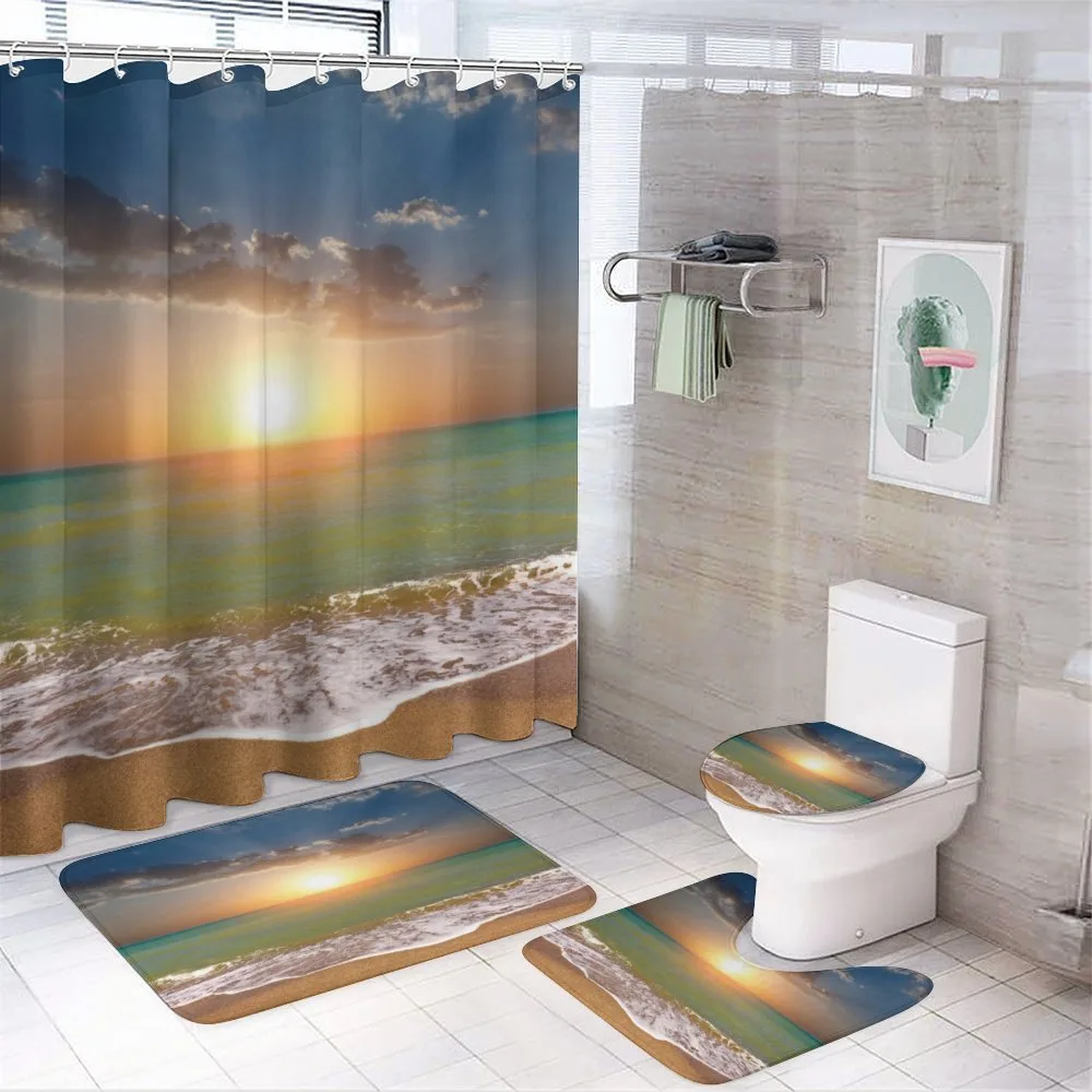 Sandy Beach Waves Sunset — Your design