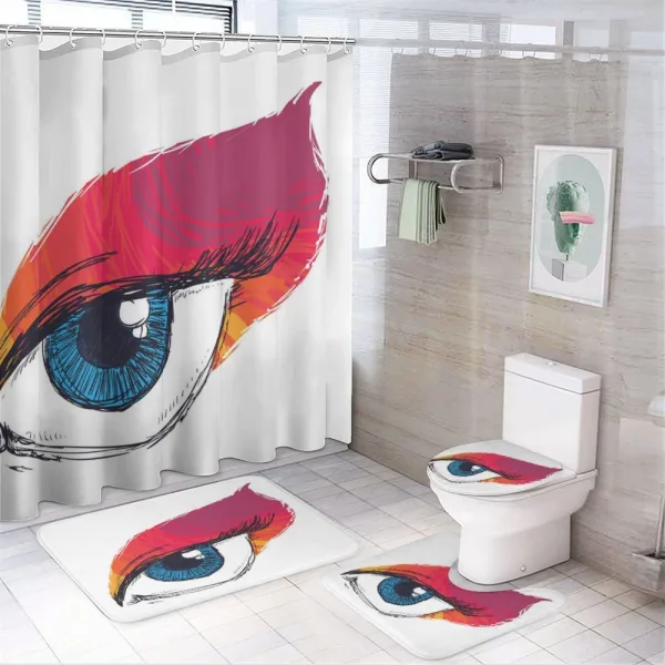 Sketch Art Single Blue Eye on a shower curtain