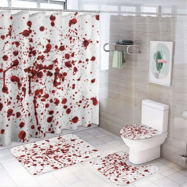 Splashes of Blood Scary on a shower curtain