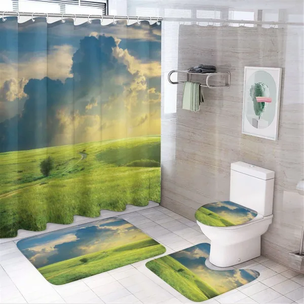 Summer Spring Rural on a shower curtain