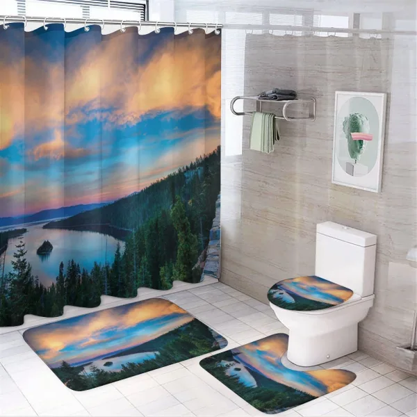 Sundown in the Woods on a shower curtain