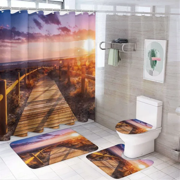 Sunset in Nature Park on a shower curtain