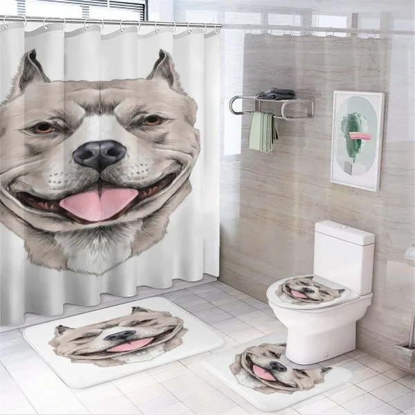 Terrier Realistic Sketch on a shower curtain