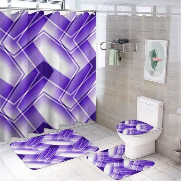 Trippy Digital Shapes on a shower curtain