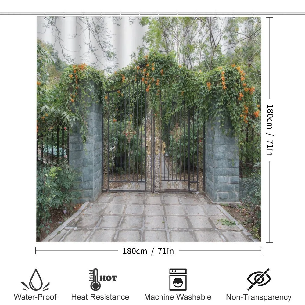 Wrought Floral Garden Gate — Detail 2