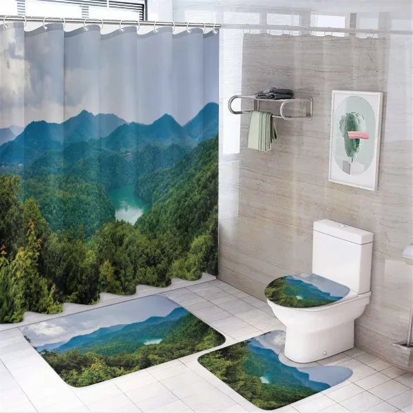 Aerial Scenery Photo on a shower curtain