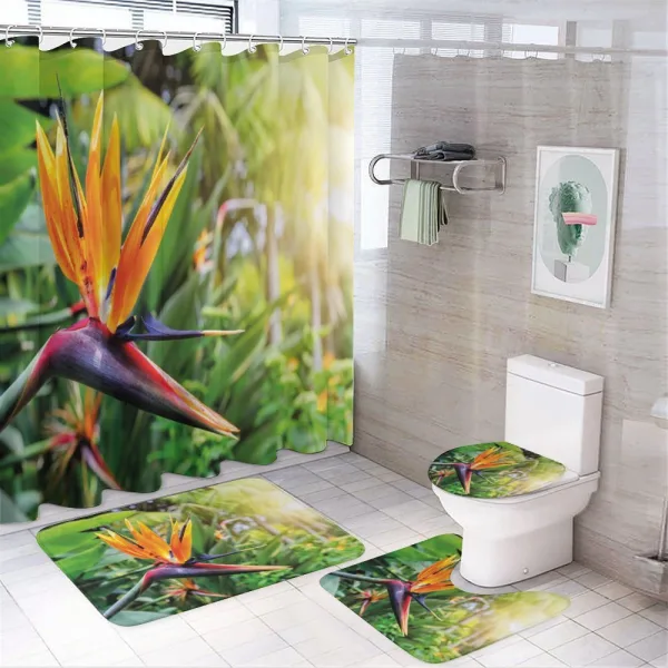 Bird of Paradise Flower on a shower curtain