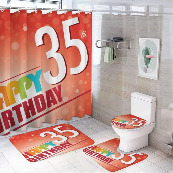Colorful Invitation on a shower curtain