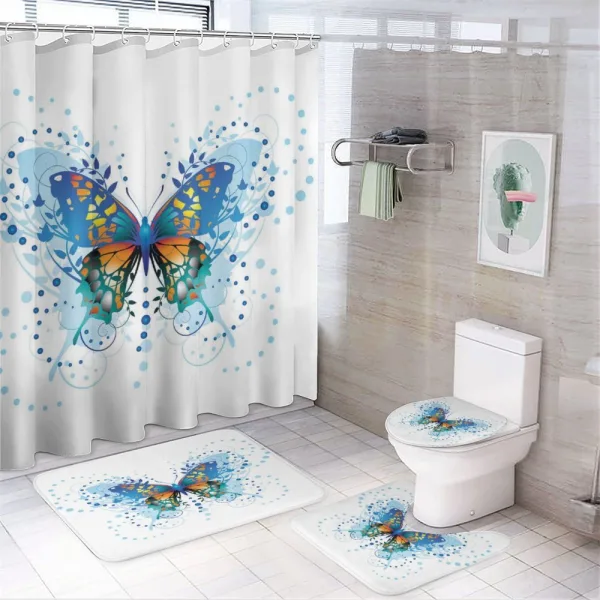 Curls Dots on a shower curtain