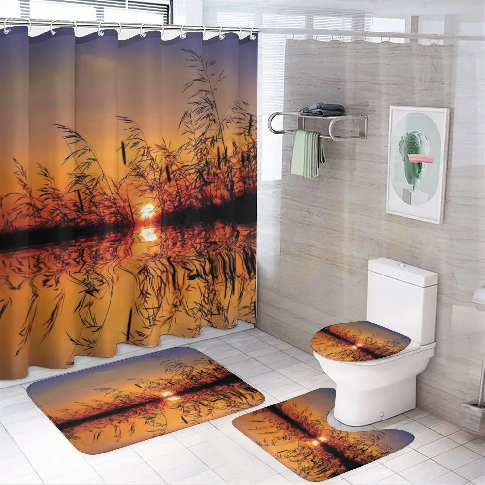 Lake Sunset Photo Scene — Your design