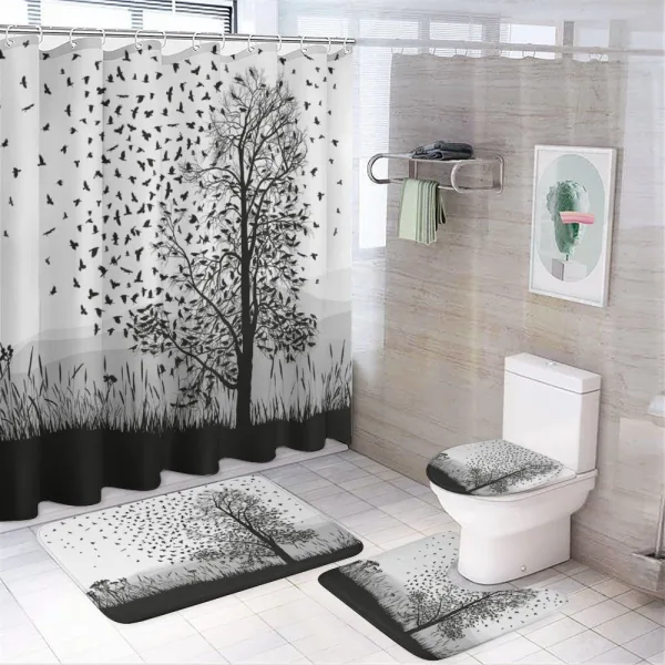 Murder of Crows on Tree on a shower curtain