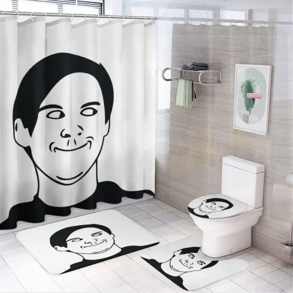 Oh Crap Troll Face Guy on a shower curtain